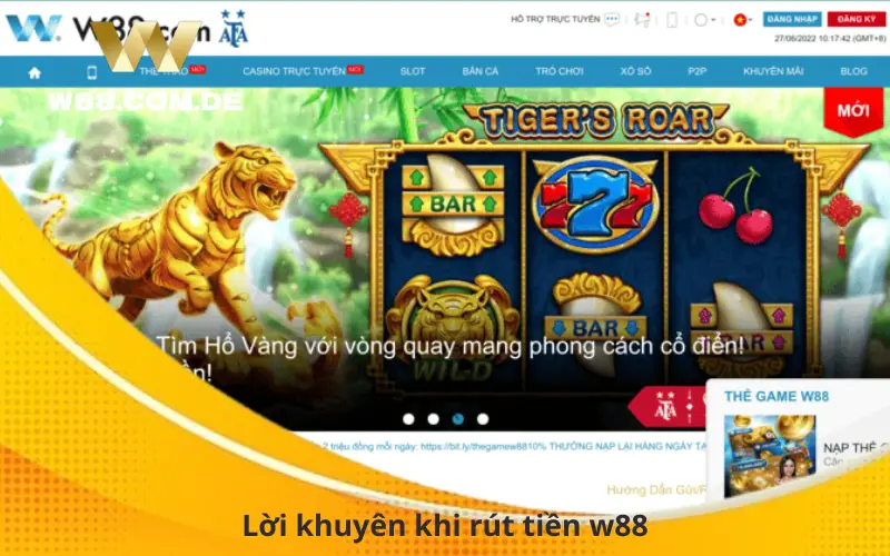 Lời khuyên khi rút tiền w88