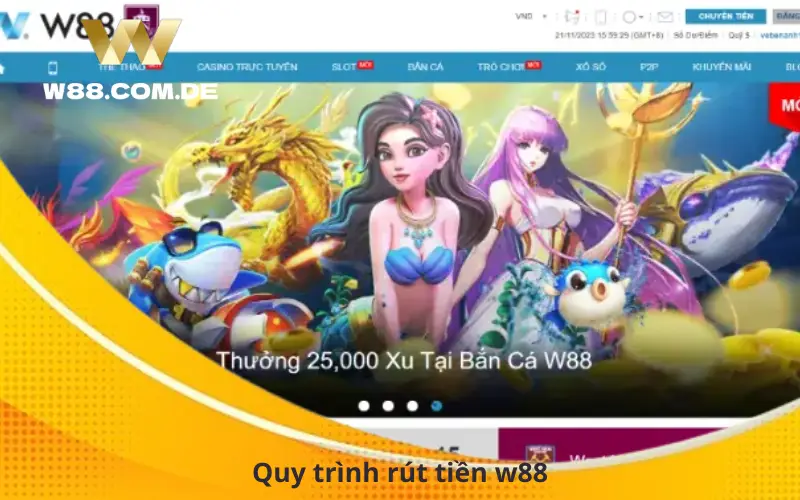 Quy trình rút tiền w88