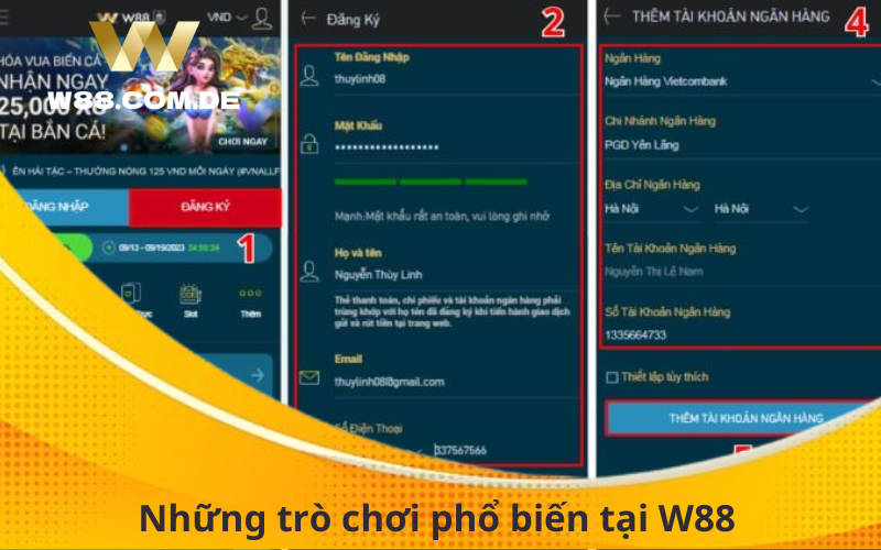 Những trò chơi phổ biến tại W88